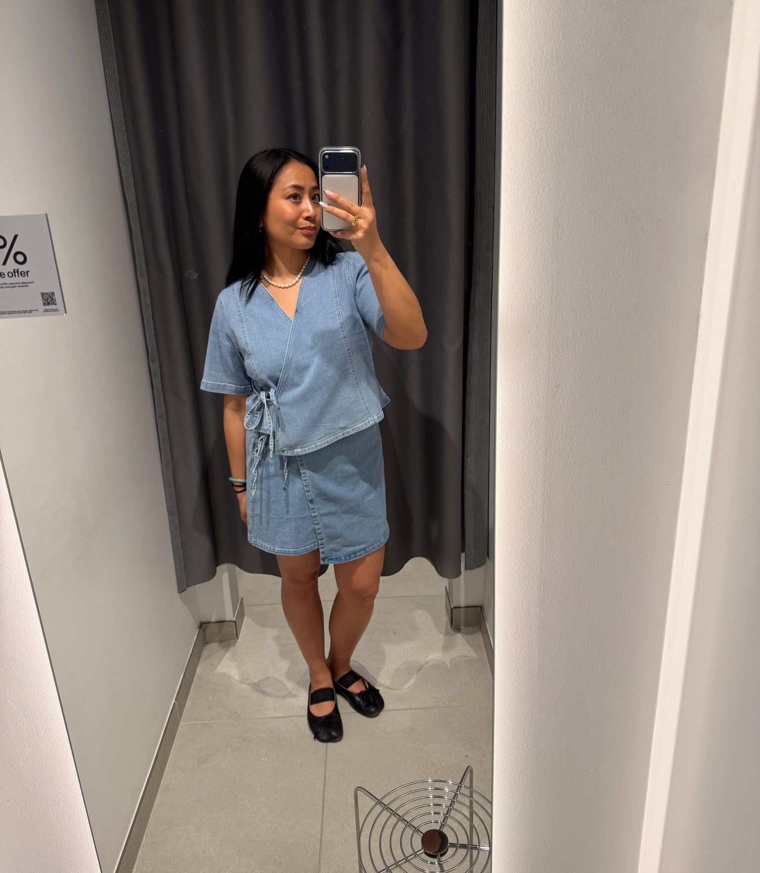 PCFLORA Mini Skirt - Light Blue Denim